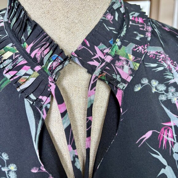 Ted Baker London Purple and Blue Midi Sundress with Mandarin Collar - Picture 3 of 3